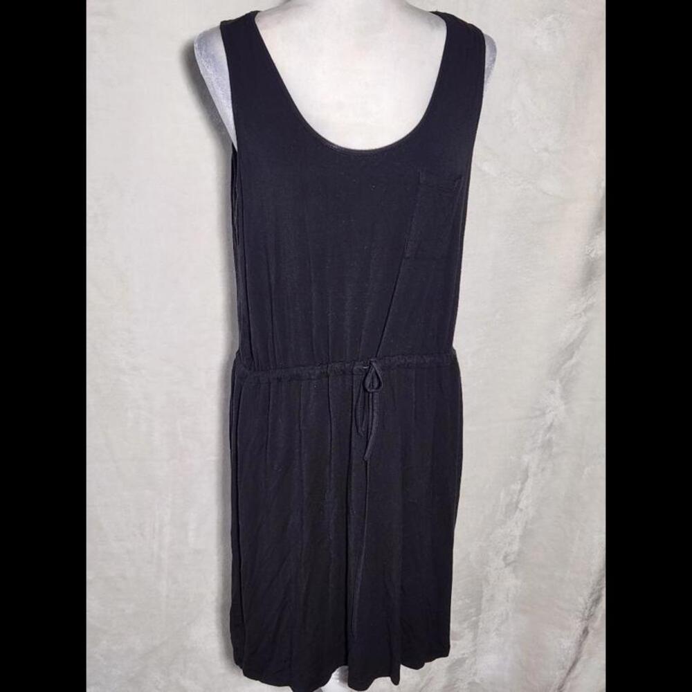 (29) Olive Oak Mini Tank Sleeveless Scoop Neck Drawstring Dress